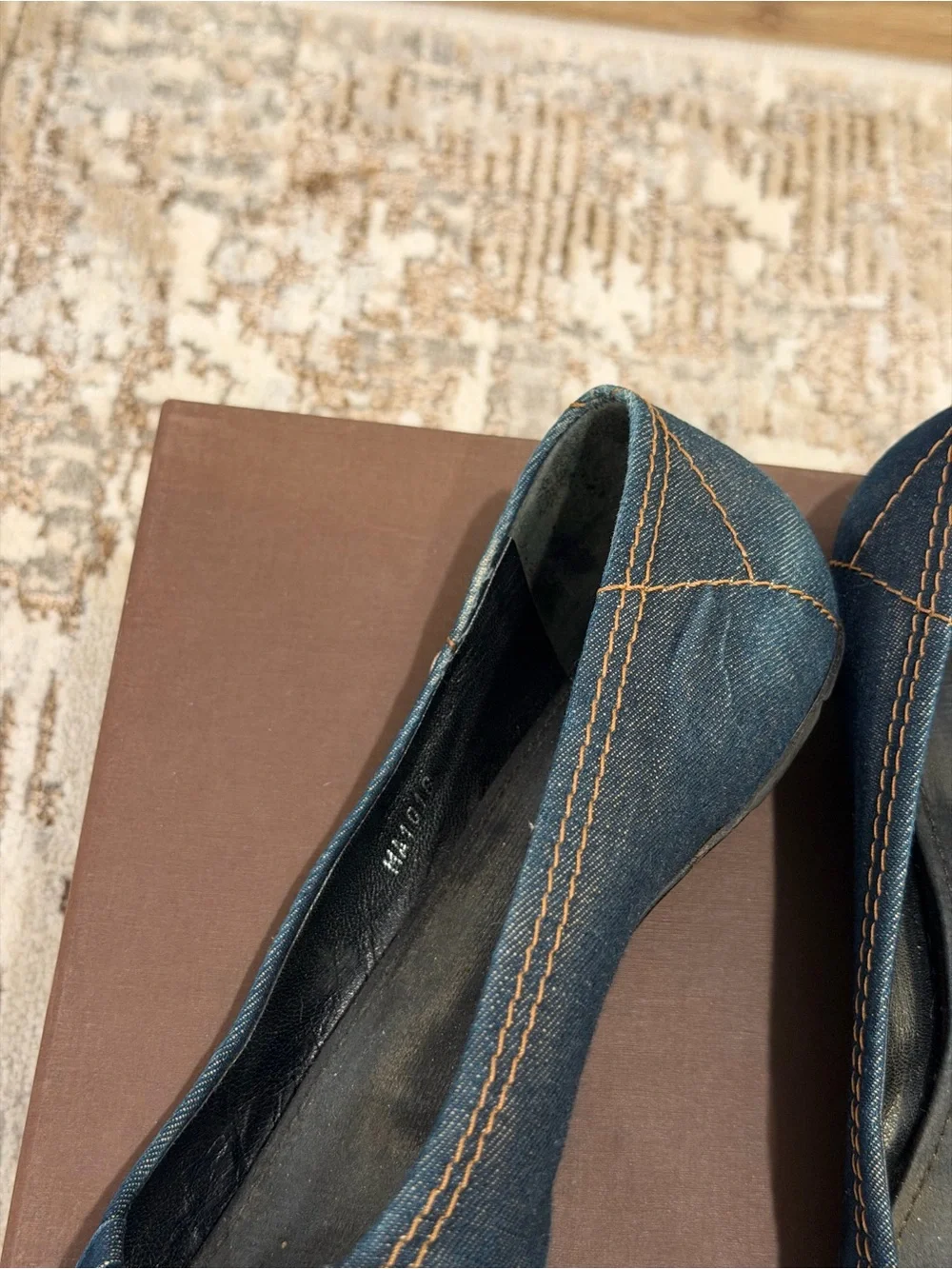 Pre-owned Louis Vuitton Denim Bow Accents Flats EU Size 39.5
